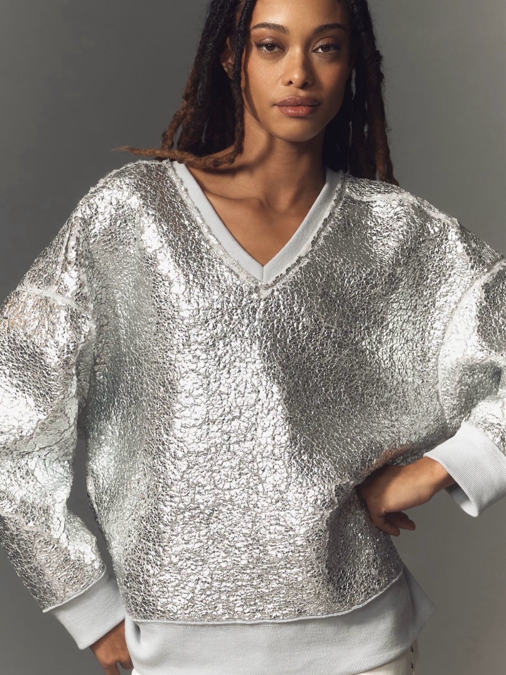 Pilcro Foil Sherpa Tunic
